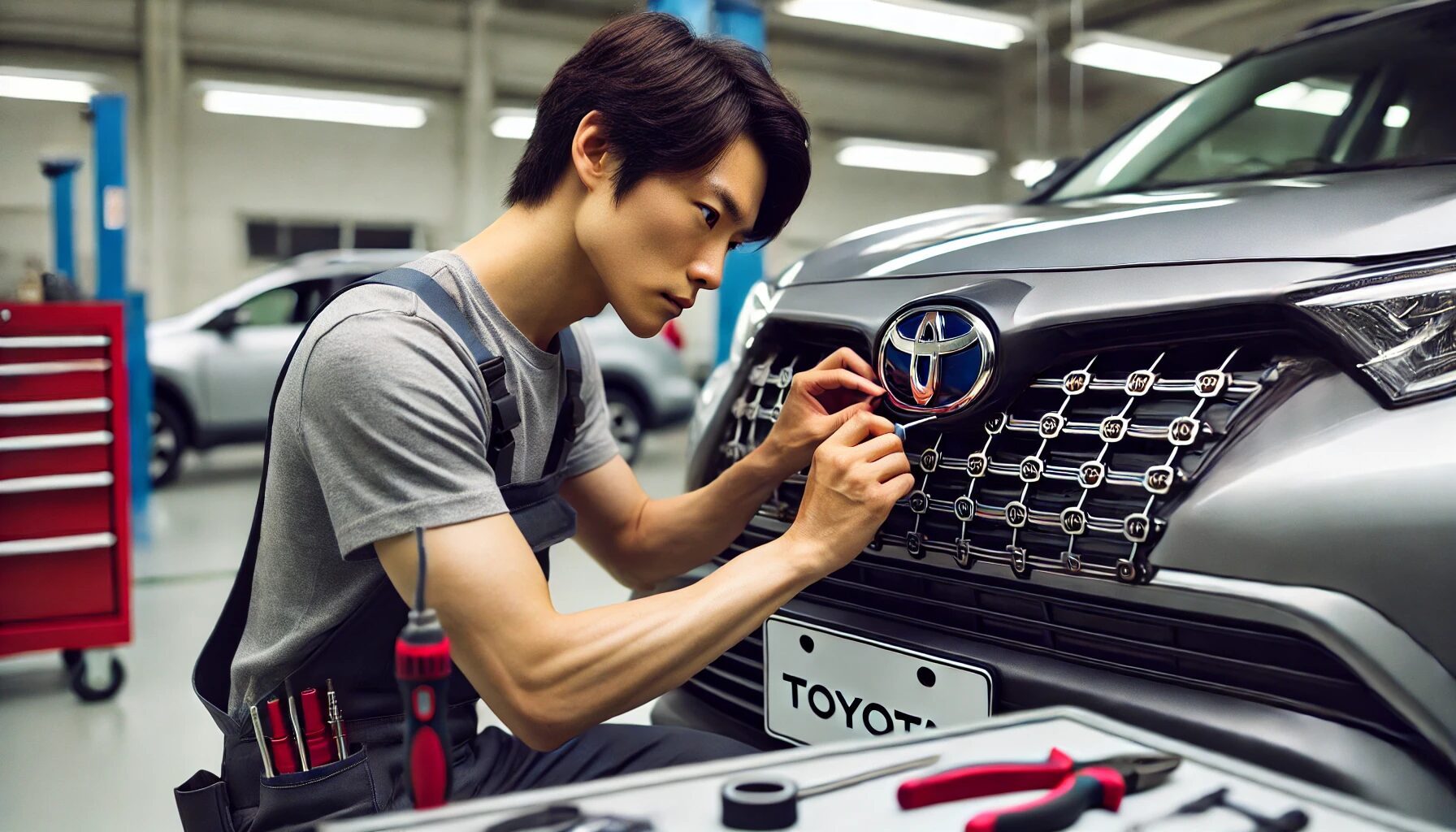 RAV4トヨタエンブレムの取り付け手順（フロント・リア・グリルなど 