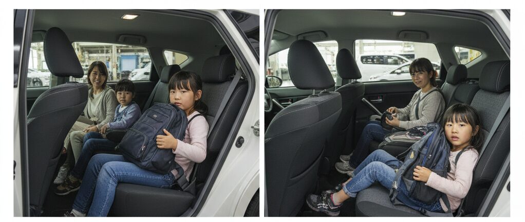 後部座席のリクライニング角度の制限