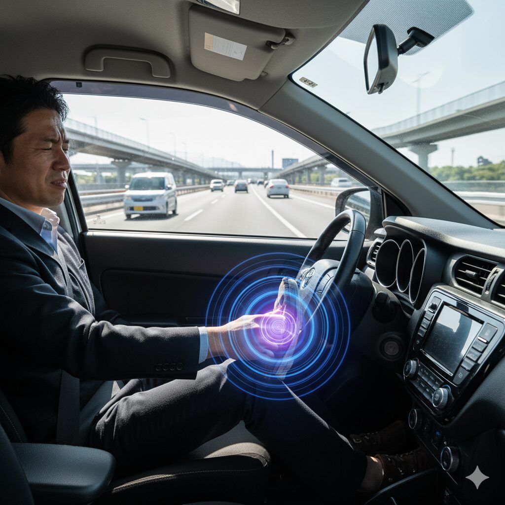 アクセルペダルに伝わる振動