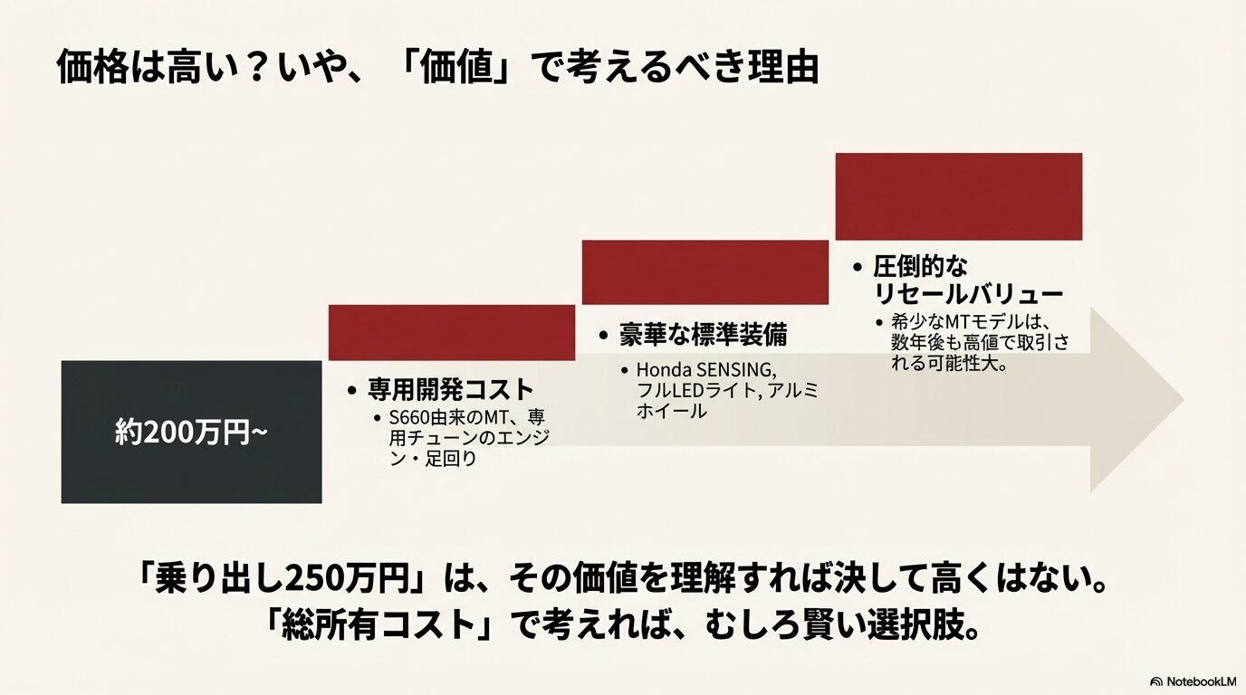 専用開発コスト、豪華な標準装備、高いリセールバリューから算出する、N-ONE RSのコストパフォーマンス解説