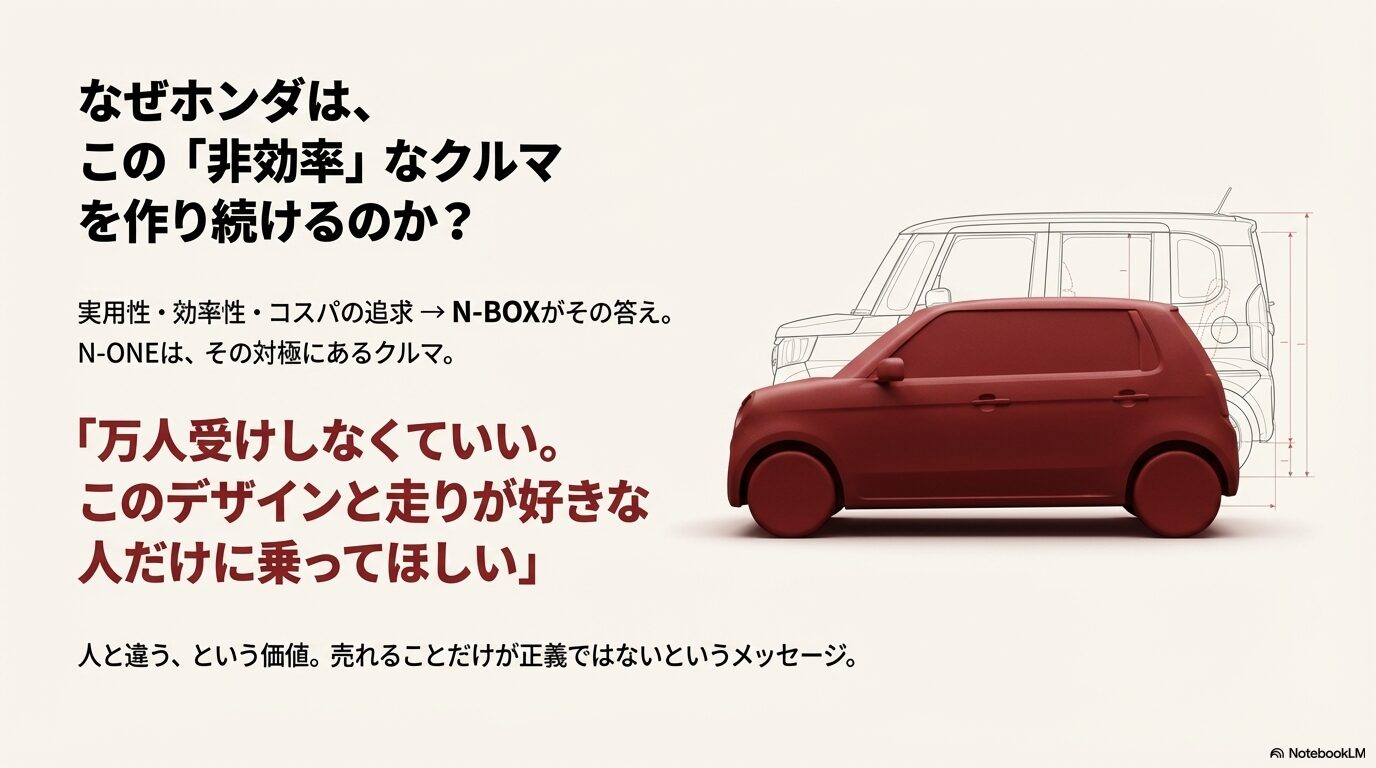 実用性のN-BOXに対し、趣味性と愛着を追求したN-ONEの存在意義とメーカーのメッセージ