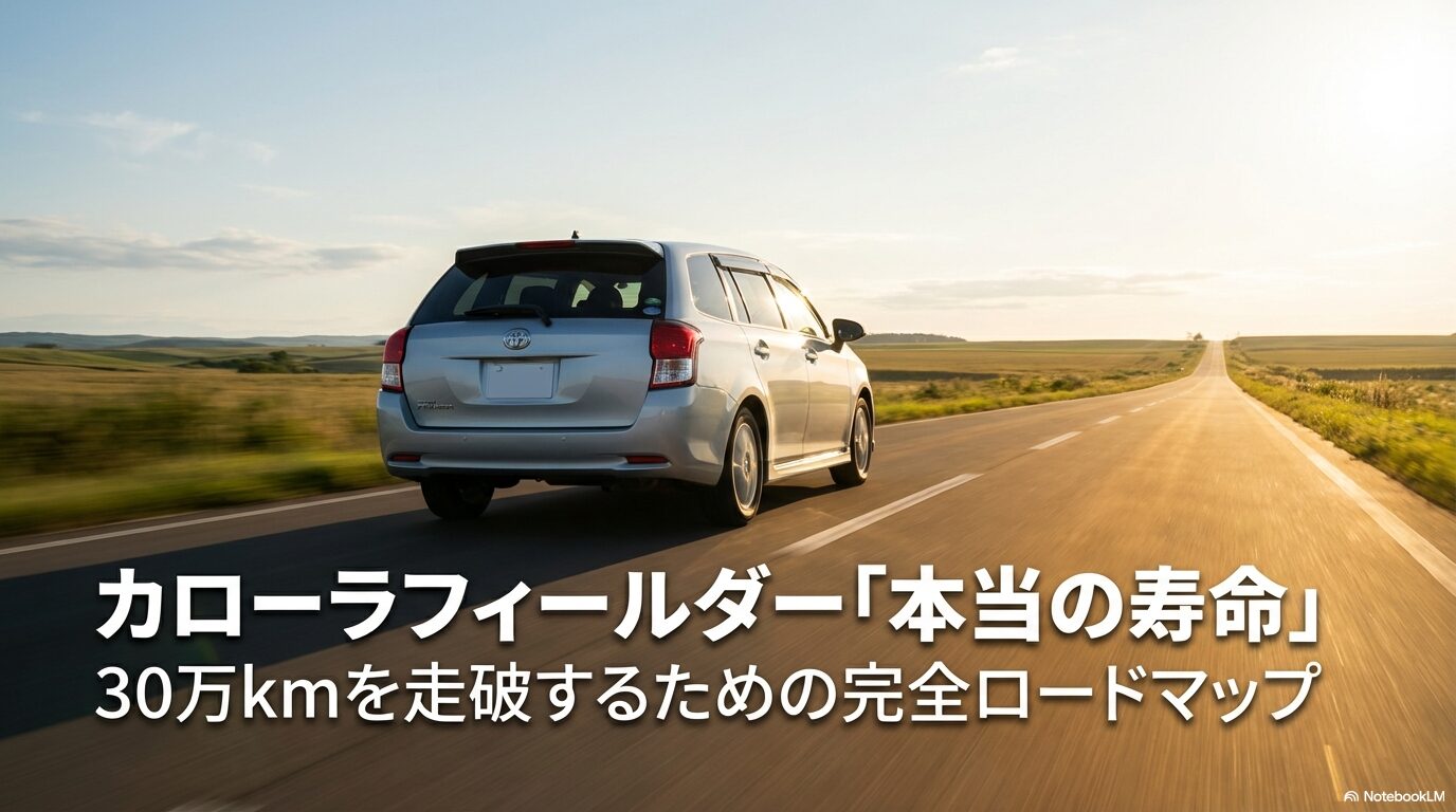 カローラフィールダーで走行距離30万キロを目指すためのメンテナンスロードマップの表紙画像。