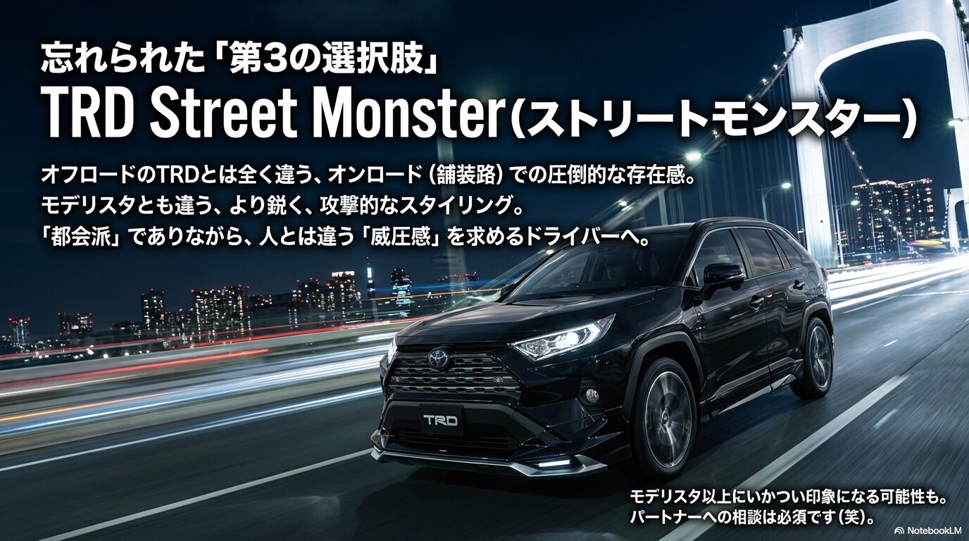 オフロードだけじゃないTRDの第3の選択肢「Street Monster」のオンロード特化スタイル紹介