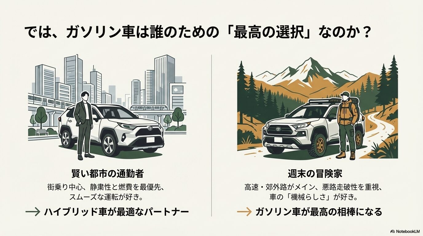 都市の通勤者 vs 週末の冒険家：あなたに最適なパワートレイン診断